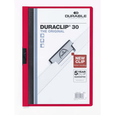 Duraclip A4 30 Sheet Punchless Document File Red AO220003