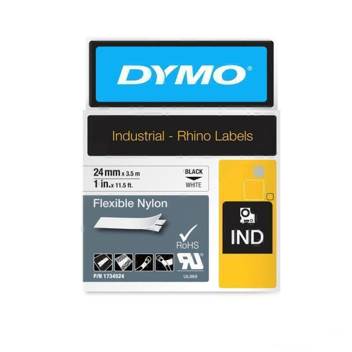 Dymo 1734524 Rhino 24mm White Flex Labels, Nylon DSDY1734524