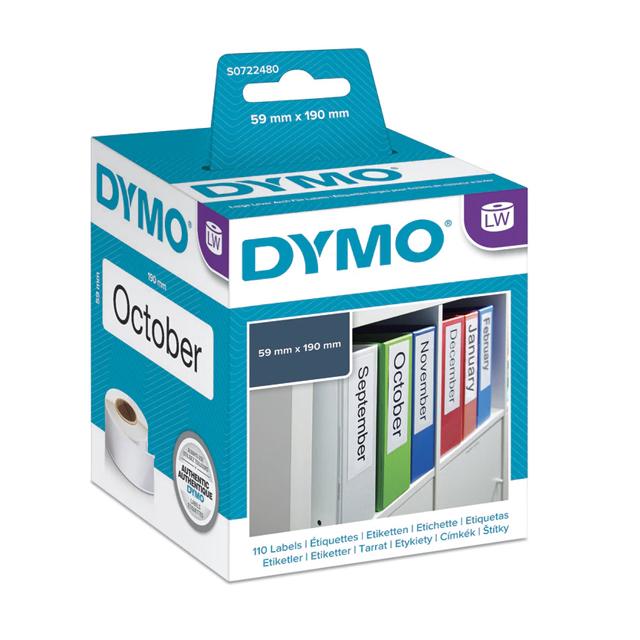 Dymo 190 x 59mm Lever Arch File Labels (99019 / S0722480) DSDYS0722480