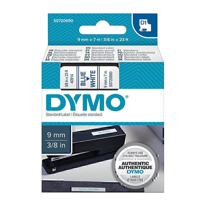 Dymo Blue on Wht 9mm x7m Tape DSDYS0720690