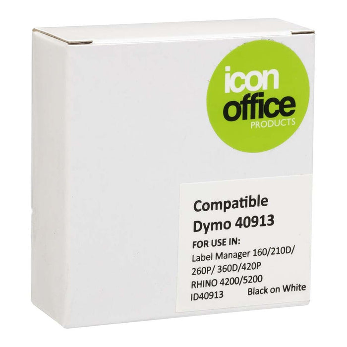 Dymo D1 9mm x 7mt Compatible Label Tape Black on White (40913) FPID40913