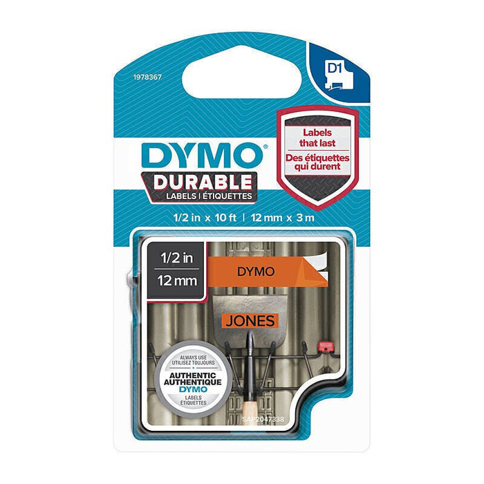 Dymo D1 Black on Orange 12mm x 3m Label Tape DSDY1978367