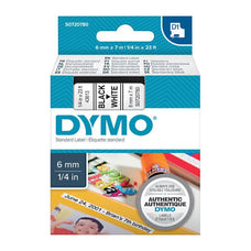 Dymo D1 Black on White 6mm x 7m Label Tape DSDYS0720780