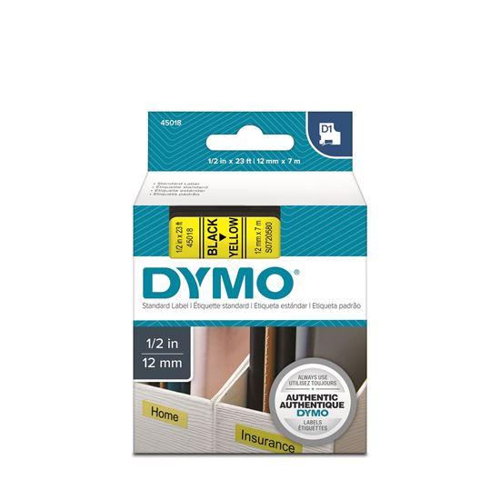Dymo D1 Tape 12mm Black on Yellow (45018) DSDYS0720580