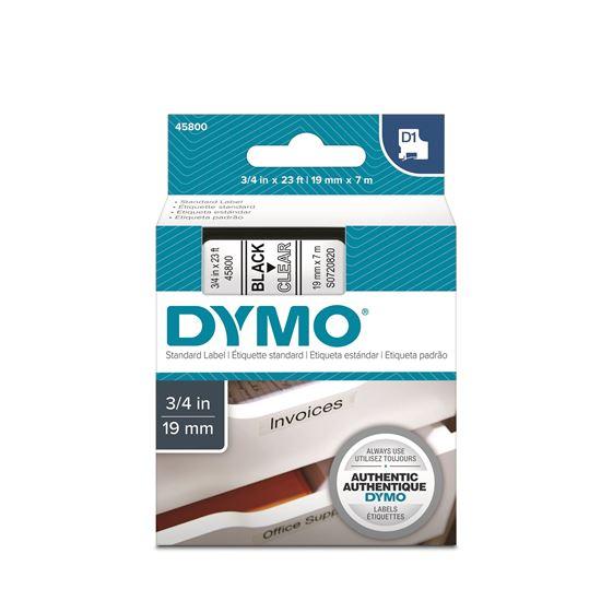 Dymo D1 Tape 19mm Black on Clear (45800) DSDYS0720820
