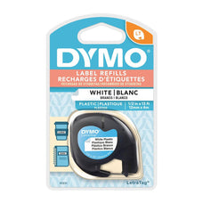 Dymo LetraTag Plastic 12mm x 4m White DSDY91331