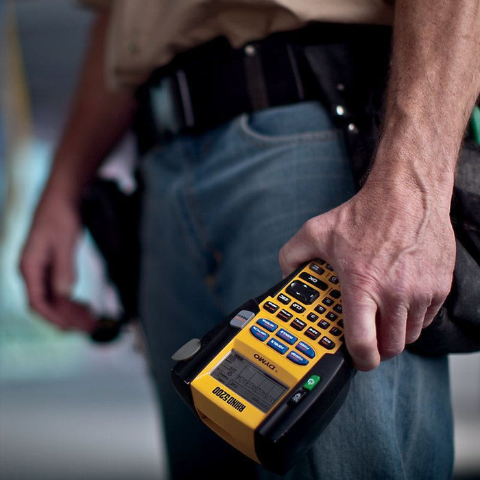 DYMO Rhino 5200 Industrial Labeller Hard Case Kit, Hot-keys to print pre-formatted labels, symbol library with industry symbols, Prints Code 39 and Code 128 bar codes on 19mm labels CDS0841440