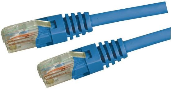 DYNAMIX 0.3m Cat5e Blue UTP Patch Lead (T568A Specification) 100MHz 24AWG Slimline Moulding & Latch Down Plug with RJ45 Unshielded Gold Plated Connectors. CDPLE-C5E-PP