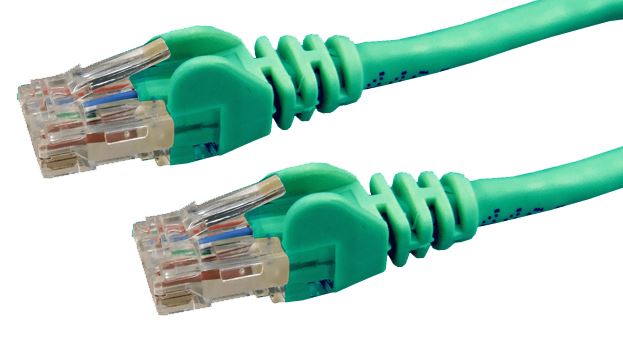 DYNAMIX 0.3m Cat6 Green UTP Patch Lead (T568A Specification) 250MHz 24AWG Slimline Snagless Moulding with Unshielded Gold Plate Connector. CDPLG-C6A-PP