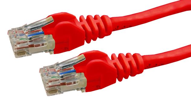 DYNAMIX 0.3m Cat6 Red UTP Patch Lead (T568A Specification) 250MHz 24AWG Slimline Snagless Moulding with Unshielded Gold Plate Connector. CDPLR-C6A-PP