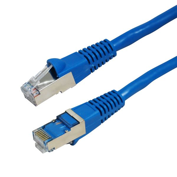 DYNAMIX 0.3m Cat6A S/FTP Blue Slimline Shielded 10G Patch Lead. 26AWG (Cat6 Augmented) 500MHz with Gold Plate Connectors. CDPLE-AUGS-PP