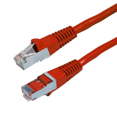 DYNAMIX 0.3m Cat6A S/FTP Red Slimline Shielded 10G Patch Lead. 26AWG (Cat6 Augmented) 500MHz with Gold Plate Connectors. CDPLR-AUGS-PP