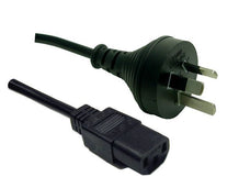 DYNAMIX 0.5M 3-Pin Plug to IEC C13 Female Plug 10A, SAA Approved Power Cord. 1.0mm copper core. BLACK Colour. CDC-POWERC0