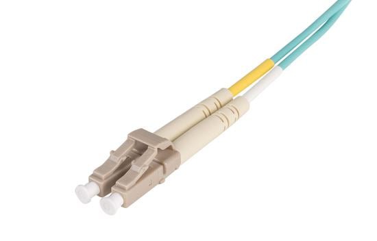 DYNAMIX 0.5M 50u LC/LC OM3 Fibre Lead (Duplex, Multimode) Aqua LSZH Jacket CDFL-LCLC50-0