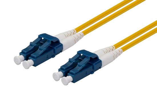 DYNAMIX 0.5M 9u LC/LC Duplex Single Mode G657A1 Bend Insensitive Fibre Lead. Yellow LSZH Jacket CDFSM-LCLC-0