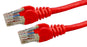 DYNAMIX 0.5m Cat6 Red UTP Patch Lead (T568A Specification) 250MHz 24AWG Slimline Snagless Moulding with Unshielded Gold Plate Connector. CDPLR-C6A-0