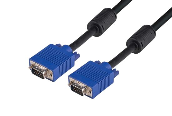 DYNAMIX 0.5m VESA DDC1 & DDC2 VGA Male/Male Cable - Moulded, BLACK Colour. Coaxial Shielded CDC-VDDCBK-MM0