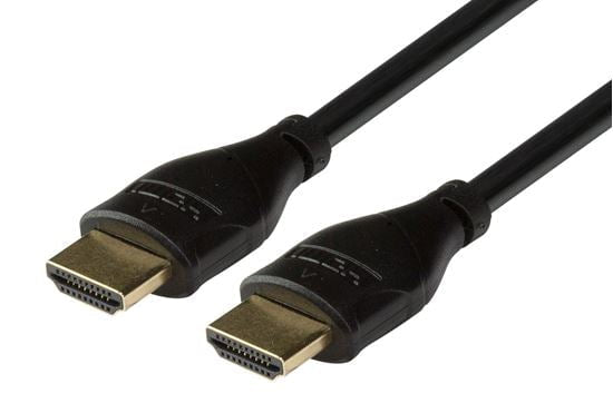 DYNAMIX 1.5m HDMI 10Gbs Slimline High-Speed Cable with Ethernet. Max Res: 4K2K@24/30Hz (3840x2160) 8 Audio channels. 8bit colour depth. Supports CEC, 3D, ARC, Ethernet. CDC-HDMIHSE-1H