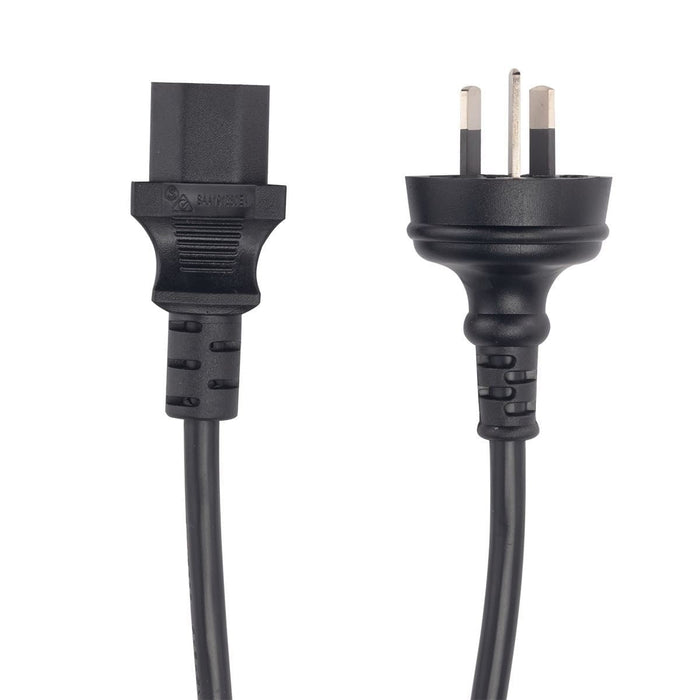 DYNAMIX 1.8M 3-Pin Plug to IEC C13 Female Plug 10A, SAA Approved Power Cord. 1.0mm copper core. BLACK Colour. CDC-POWERC