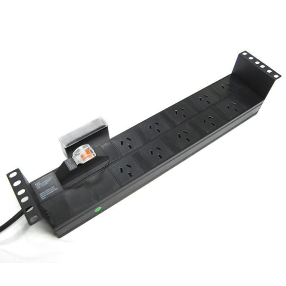 DYNAMIX 10 Outlet 2RU Horizontal Power Rail (10A) with 6kVa C-Curve MC ...
