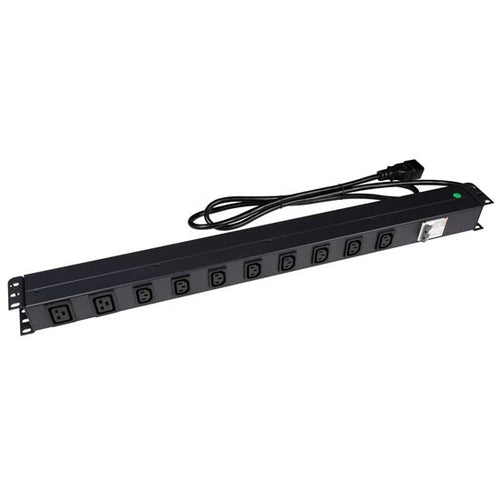 DYNAMIX 10 Outlet Vertical Power Rail (8x 10A IEC C13 & 2x 16A IEC C19 ...
