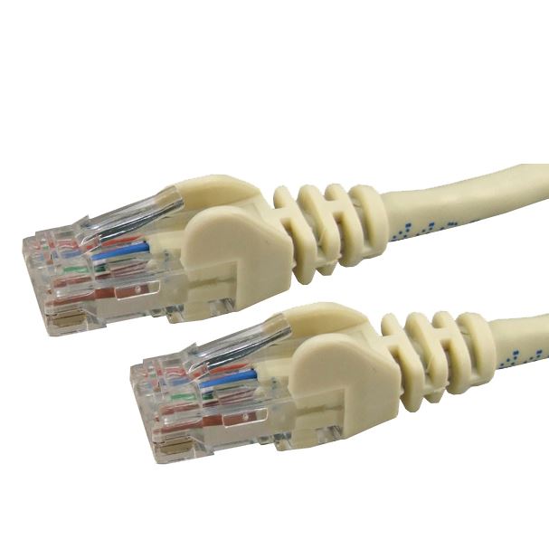 DYNAMIX 10m Cat6 Beige UTP Patch Lead (T568A Specification) 250MHz 24AWG Slimline Snagless Moulding with Unshielded Gold Plate Connector. CDPL-C6A-10