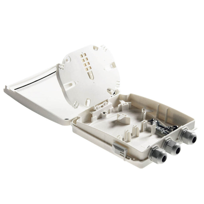 DYNAMIX 12Core Fibre Termination Enclosure Indoor/Outdoor, UV Stabilised Plastic. Supports 8x SC Simplex or 8x LC Duplex, Adapters sold separately CDFWEIO-12