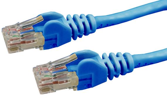 DYNAMIX 15m Cat6 Blue UTP Patch Lead (T568A Specification) 250MHz 24AWG Slimline Snagless Moulding with Unshielded Gold Plate Connector. CDPLE-C6A-15