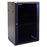 DYNAMIX 18RU Wall Mount Cabinet 450mm Deep (600 x 450 x 910mm). Includes 1x Fixed Shelf, 2x Fans & 10x Cage Nuts. Black Gloss Colour, front door. CDRWM18