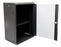 DYNAMIX 18RU Wall Mount Cabinet 450mm Deep (600 x 450 x 910mm). Includes 1x Fixed Shelf, 2x Fans & 10x Cage Nuts. Black Gloss Colour, front door. CDRWM18