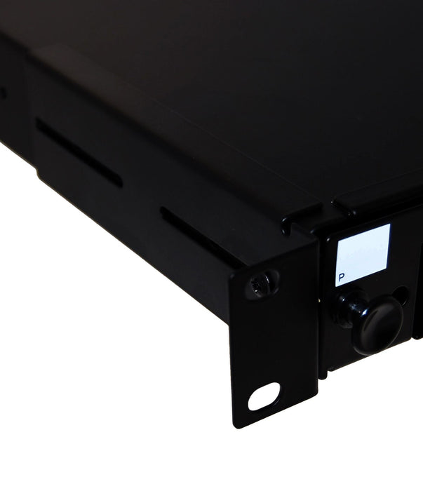 DYNAMIX 19'' 1U Fibre Patch Panel 3x Slot Ver5. Metal Sliding Drawer Black. Supplied with 2x 24 Port Splice Cassette, Cable Management Accessories & Cable Gland CDFPP3PB
