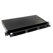DYNAMIX 19'' 1U Fibre Patch Panel 3x Slot Ver5. Metal Sliding Drawer Black. Supplied with 2x 24 Port Splice Cassette, Cable Management Accessories & Cable Gland CDFPP3PB
