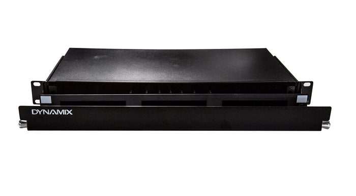 DYNAMIX 19'' 1U Fibre Patch Panel Three Slot. Metal Sliding Drawer Black. Supplied with 2x 24 Port Splice Cassette, Cable Management Accessories & Cable Gland, with Front Management. CDFPP3PC