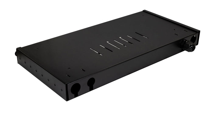 DYNAMIX 19'' 1U Fibre Tray 12C LC SM FULLY LOADED w 12x LC Elite OS2 Pigtails 6x LC Duplex Blue Couplers Splice Cassette, Cable management Sliding Tray with front face Protection labelling Kit CDFPP24SF-L112LA1