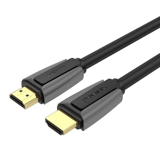 DYNAMIX 1M HDMI 2.1 Ultra-High Speed 48Gbps Cable. Supports up to 8K@60Hz. Supports Dolby True HD 7.1, HDR10+, Dolby Vision IQ, eARC, VRR, HFR, QFT, ALLM, QMS, DSC, G-Sync & FreeSync. Gold-Plated CDC-HDMI48G-1