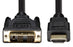 DYNAMIX 1m HDMI Male to DVI-D Male (18+1) Cable. Single Link Max Res:1080P 60Hz, Bi-directional. CDC-HDMIDVI-1