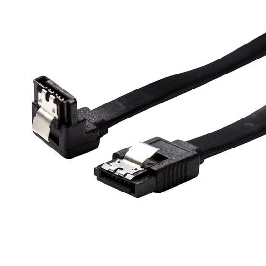 DYNAMIX 1m Right Angled SATA 6Gbs Data Cable with Latch. Black Colour CDC-SATA3-R100