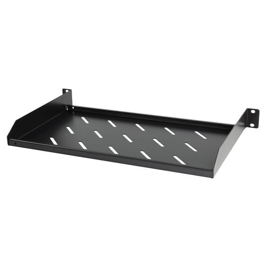 DYNAMIX 1RU 19'' Cantilever Shelf. Overall Depth: 275mm, Shelf Depth: 245mm. Weight Rating: 15kg. Black Colour *Includes Cage Nuts CDRACS-275