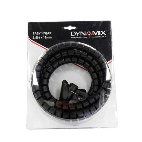 Dynamix 2.5mx15mm Easy Wrap, Cable Management Solution, Black | Cable ...
