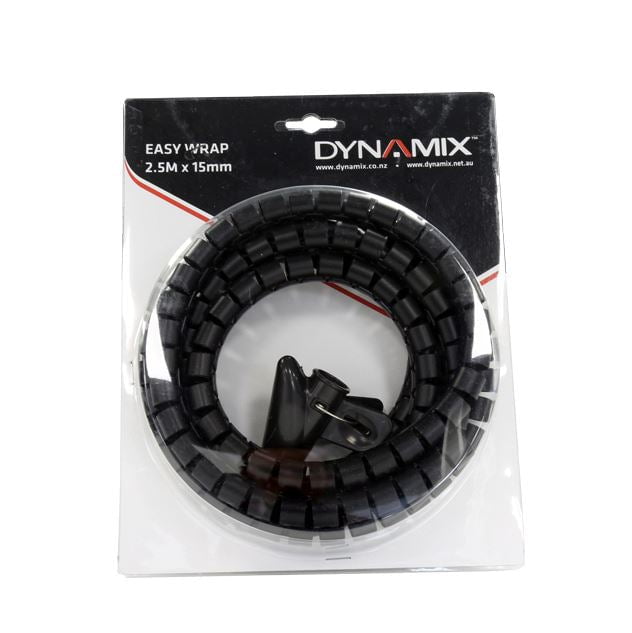 Dynamix 2.5mx15mm Easy Wrap, Cable Management Solution, Black CDEW-15R