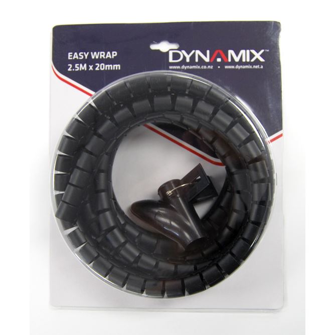 Dynamix 2.5mx20mm Easy Wrap, Cable Management Solution, Black CDEW-20R
