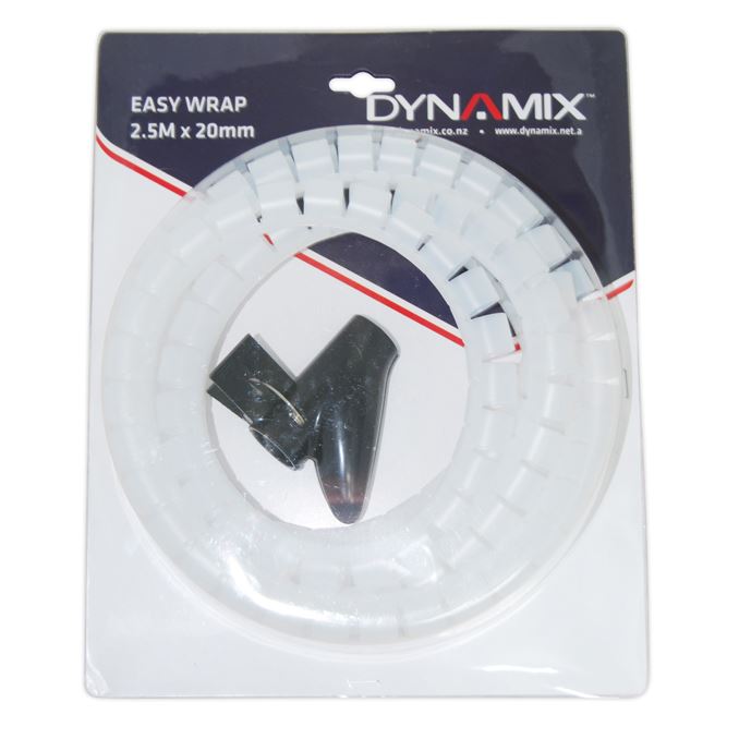 Dynamix 2.5mx20mm Easy Wrap, Cable Management Solution, Clear CDEW-20RC