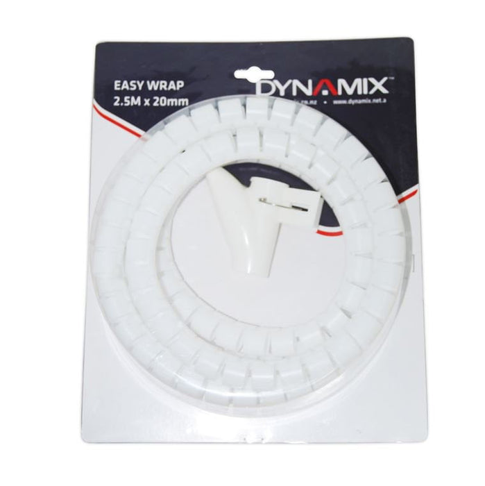 Dynamix 2.5mx20mm Easy Wrap, Cable Management Solution, White CDEW-20RW
