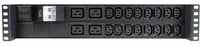 DYNAMIX 20 Outlet Horizontal Power Rail  (16x 10A IEC C13 & 4x 16A IEC C19). with 6KA C-Curve Circuit Breaker. Integrated 2m power cord (16A IEC C20) 2RU. Colour Black. CDRPR-IEC-16A20H