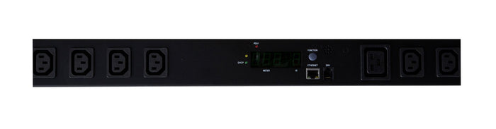 DYNAMIX 24 Outlet Power Rail. Includes Remote Monitoring, Current Measurement, Mail Notification, Overload Protection. No Plug. 0U 16A 230V,  (21)C13 & (3) C19 Outlets, (1)RJ45 (1)RJ11. CDWMV-1623W-24N1