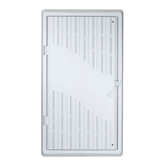 DYNAMIX 28'' Recessed Plastic Network Enclosure, WiFi Ready, Slim Vented Lid, Dual GPO and Cable Entry Knock Outs. CDHWS-2803WRV2