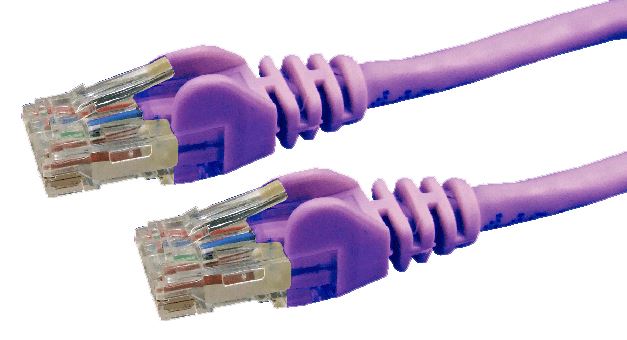 DYNAMIX 2m Cat6 Purple UTP Patch Lead (T568A Specification) 250MHz 24AWG Slimline Snagless Moulding with Unshielded Gold Plate Connector. CDPLP-C6A-2