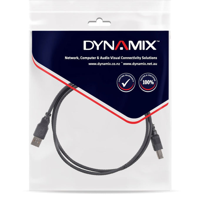 DYNAMIX 2m USB 2.0 Cable USB-A Male to USB-B Male Connectors. CDC-U2AB-2