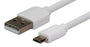 DYNAMIX 2m USB 2.0 Micro-B Male to USB-A Male Connectors. Colour White. CDC-U2AMICB-2WH