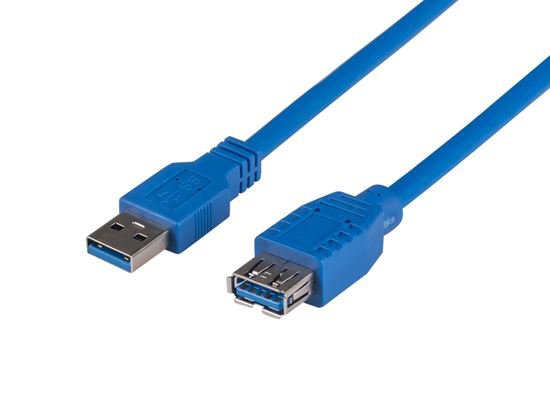 DYNAMIX 2m USB 3.0 USB-A Male to Female Extension Cable. Colour Blue CDC-U3-2